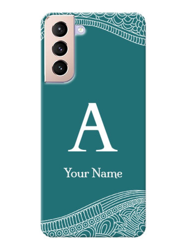 Custom Galaxy S21 Plus Mobile Back Covers: line art pattern with custom name Design