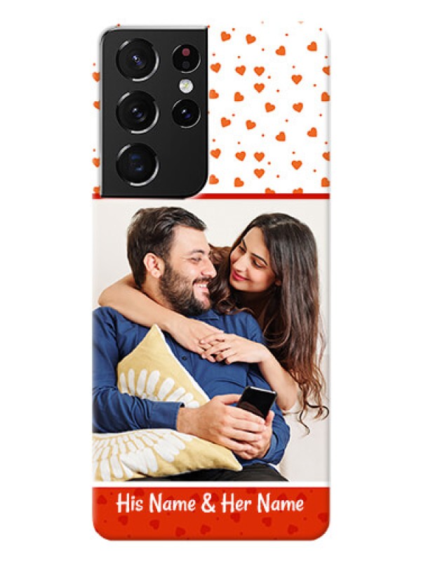 Custom Galaxy S21 Ultra Phone Back Covers: Orange Love Symbol Design