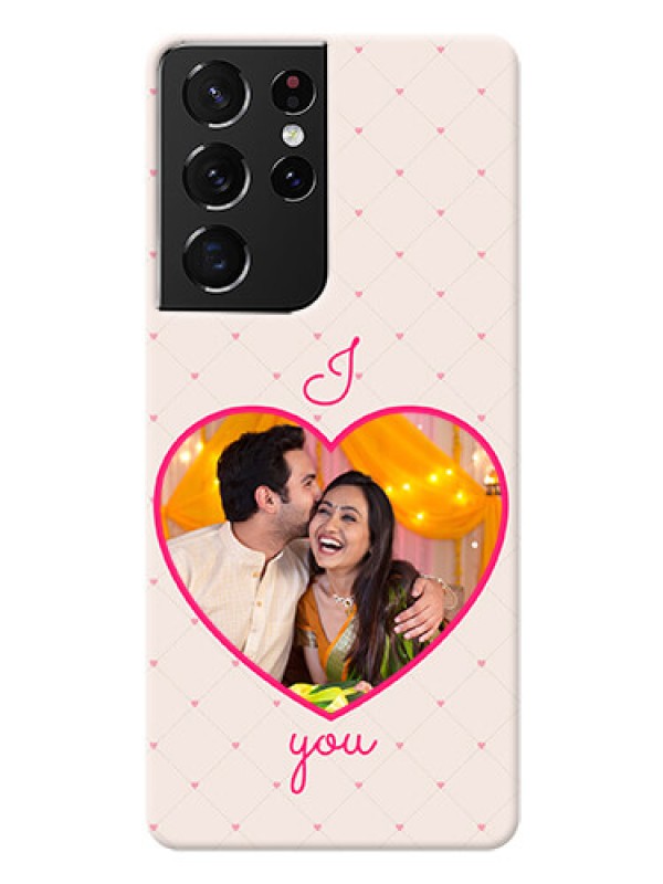 Custom Galaxy S21 Ultra Personalized Mobile Covers: Heart Shape Design