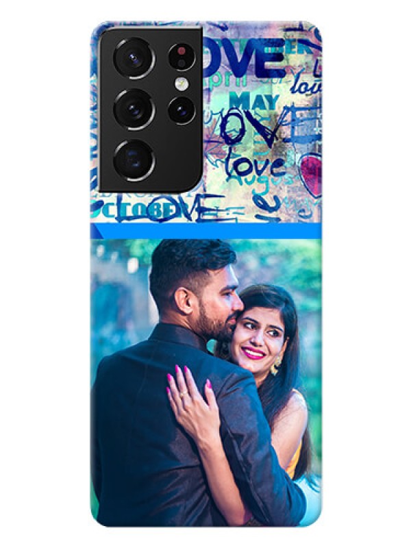 Custom Galaxy S21 Ultra Mobile Covers Online: Colorful Love Design