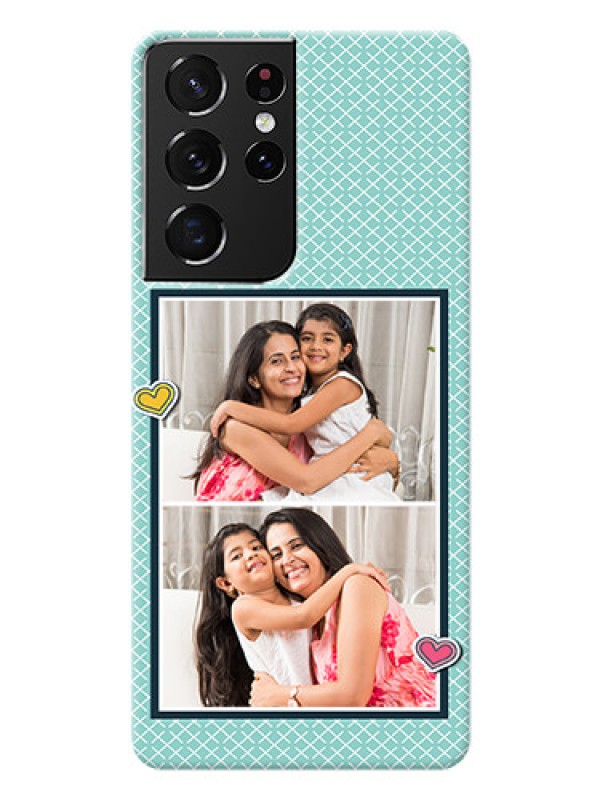 Custom Galaxy S21 Ultra Custom Phone Cases: 2 Image Holder with Pattern Design