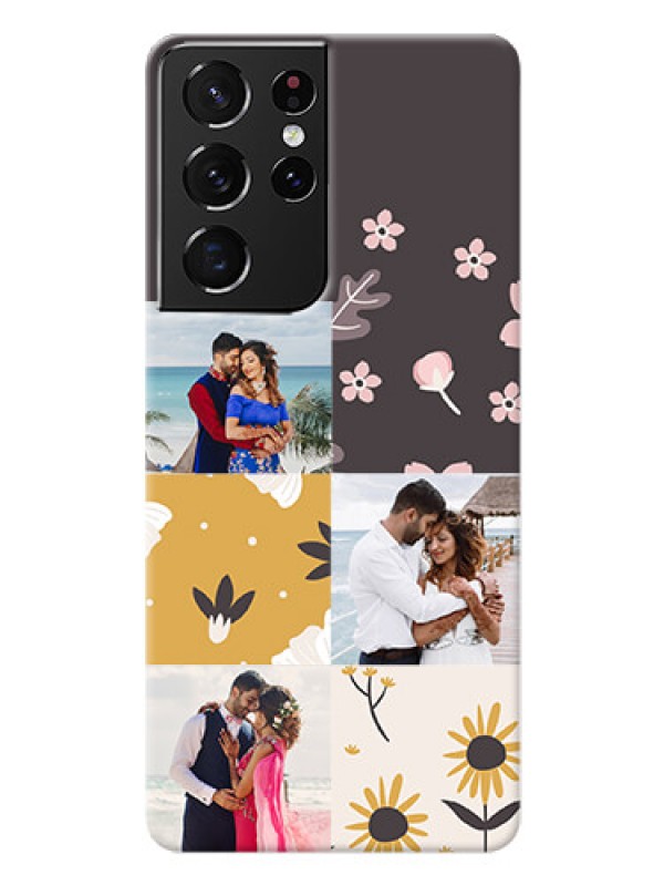 Custom Galaxy S21 Ultra phone cases online: 3 Images with Floral Design