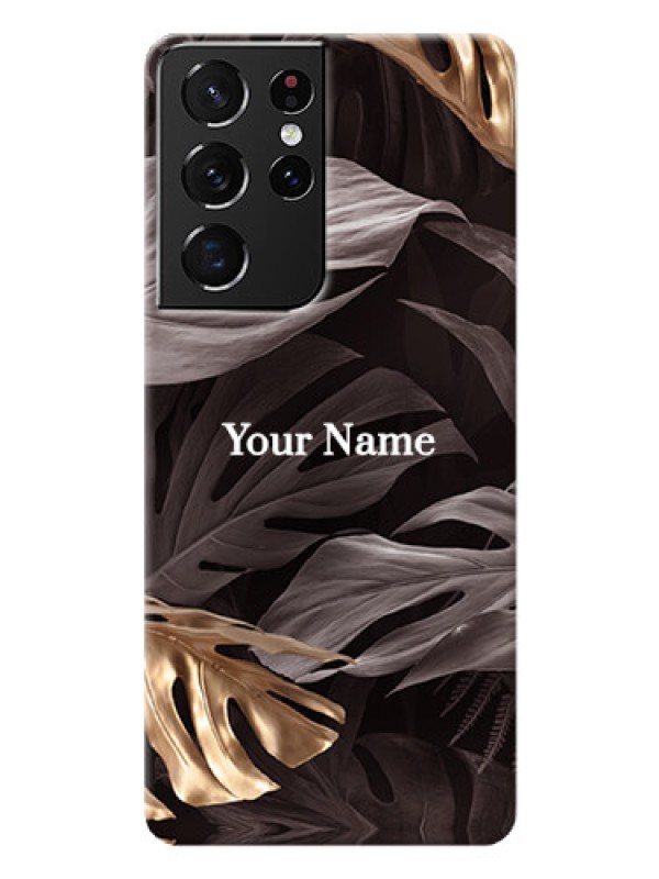 Custom Galaxy S21 Ultra Mobile Back Covers: Wild Leaves digital paint Design
