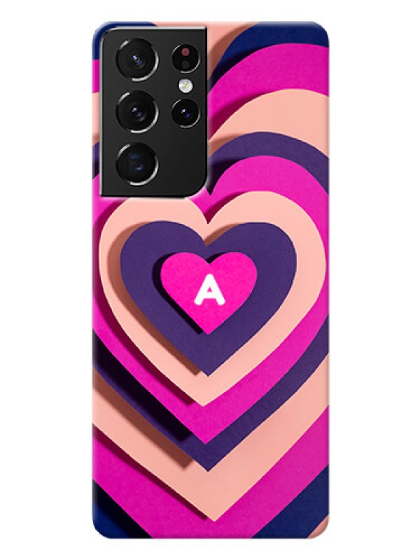 Custom Galaxy S21 Ultra Custom Mobile Case with Cute Heart Pattern Design