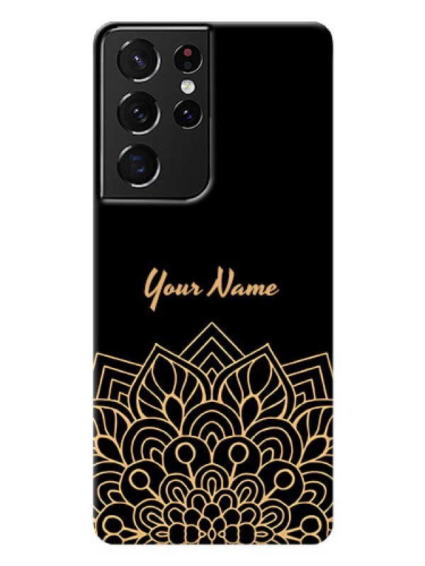 Custom Galaxy S21 Ultra Back Covers: Golden mandala Design