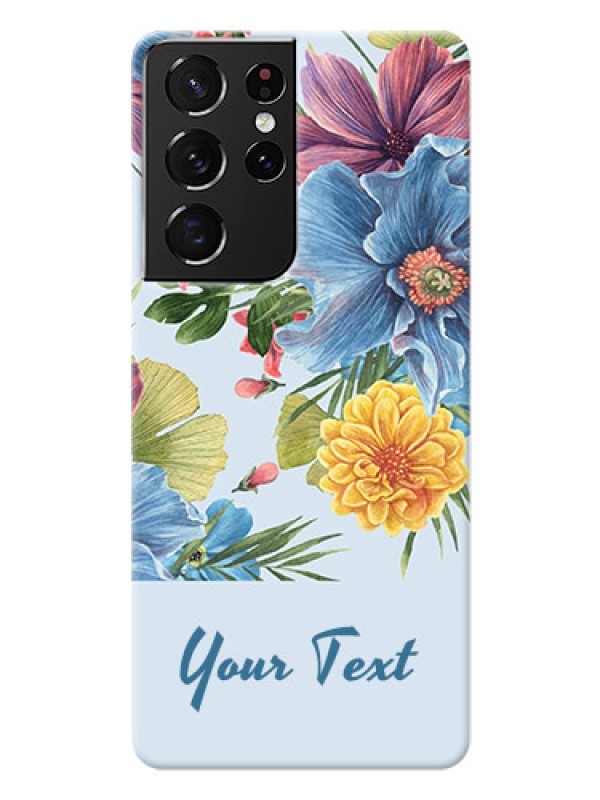 Custom Galaxy S21 Ultra Custom Phone Cases: Stunning Watercolored Flowers Painting Design