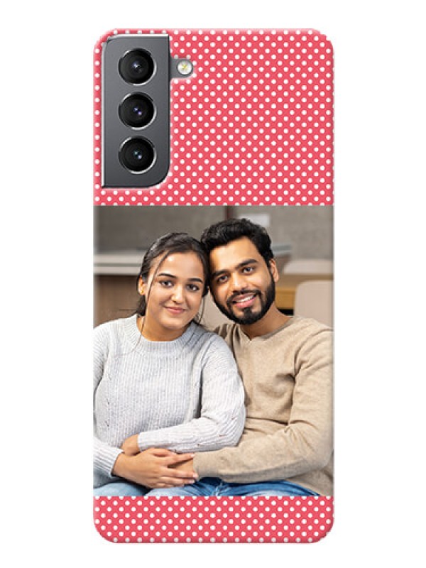 Custom Galaxy S21 Custom Mobile Case with White Dotted Design
