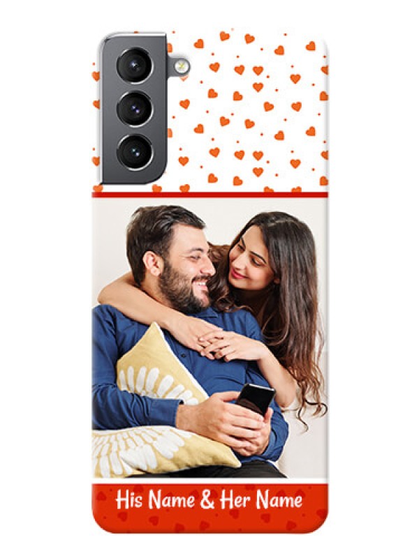 Custom Galaxy S21 Phone Back Covers: Orange Love Symbol Design