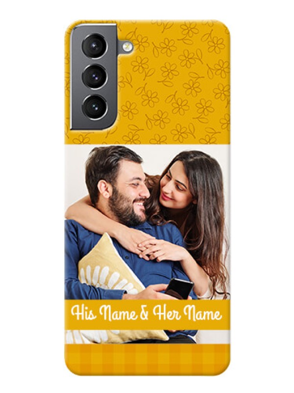 Custom Galaxy S21 mobile phone covers: Yellow Floral Design