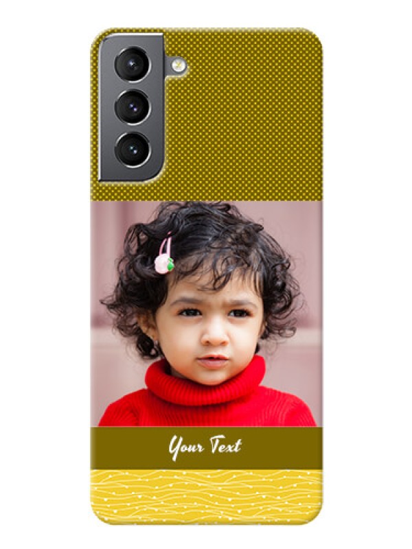 Custom Galaxy S21 custom mobile back covers: Simple Green Color Design