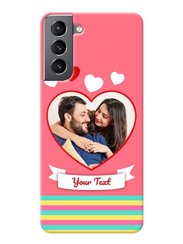 Custom Galaxy S21 Personalised mobile covers: Love Doodle Design
