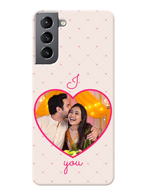 Custom Galaxy S21 Personalized Mobile Covers: Heart Shape Design