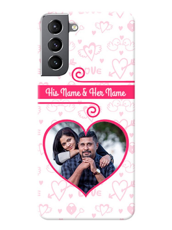 Custom Galaxy S21 Personalized Phone Cases: Heart Shape Love Design