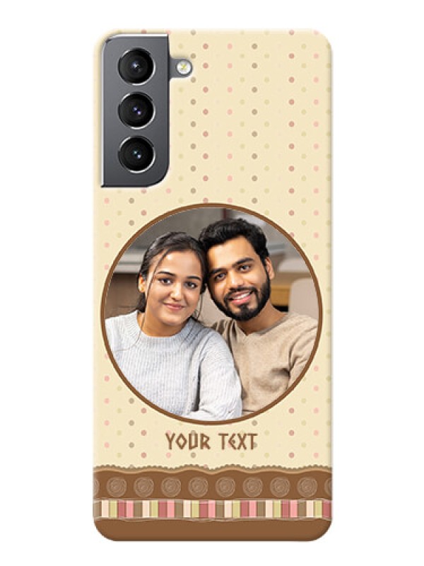 Custom Galaxy S21 Mobile Cases: Brown Dotted Mobile Case Design