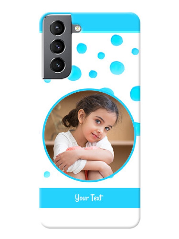 Custom Galaxy S21 Custom Phone Covers: Blue Bubbles Pattern Design