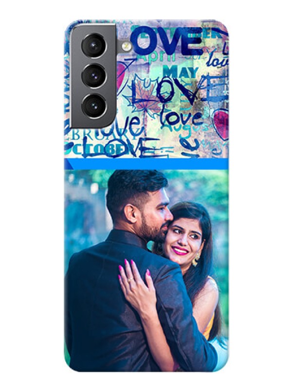 Custom Galaxy S21 Mobile Covers Online: Colorful Love Design