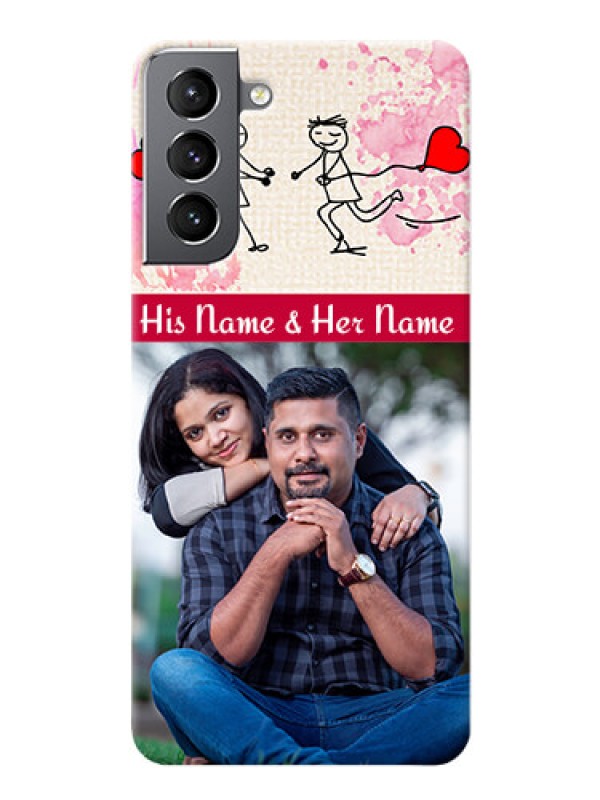 Custom Galaxy S21 phone back covers: You and Me Case Design