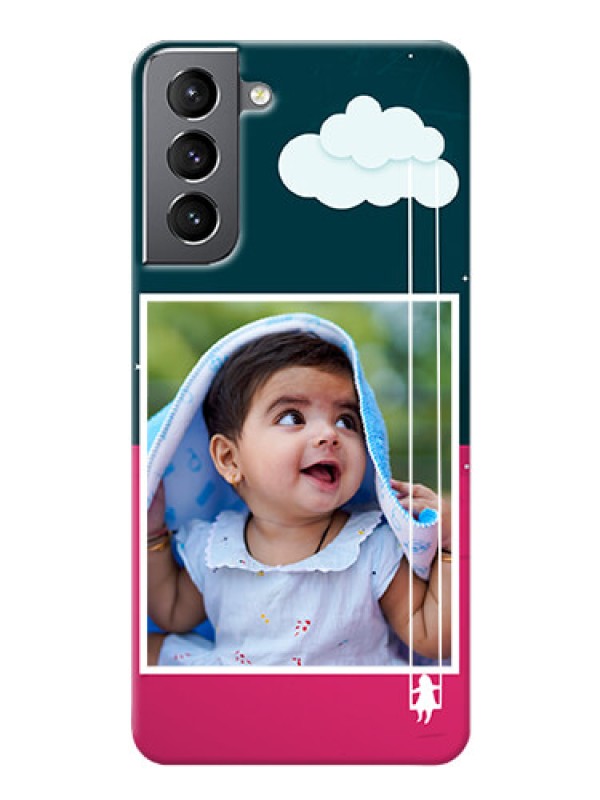 Custom Galaxy S21 custom phone covers: Cute Girl with Cloud Design
