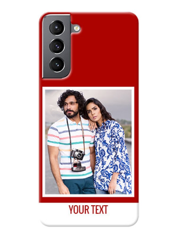 Custom Galaxy S21 mobile phone covers: Simple Red Color Design