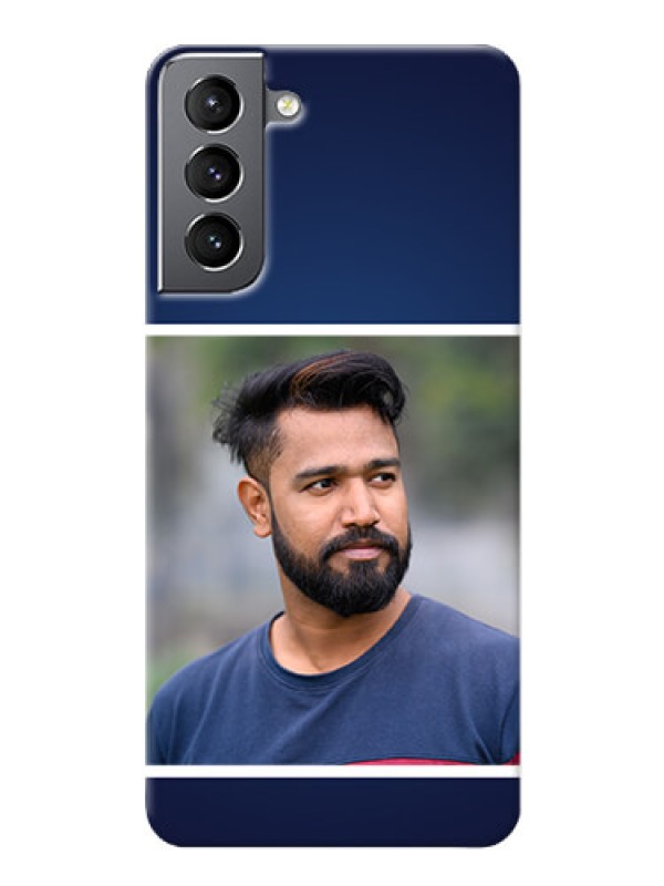 Custom Galaxy S21 Mobile Cases: Simple Royal Blue Design