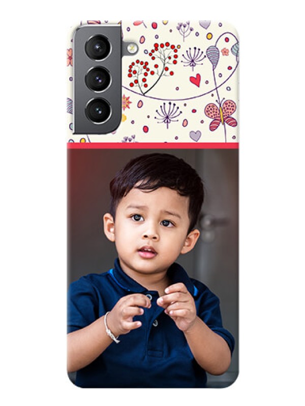 Custom Galaxy S21 phone back covers: Premium Floral Design