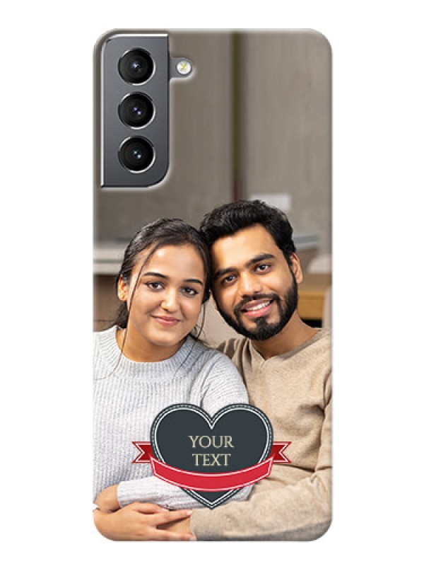 Custom Galaxy S21 mobile back covers online: Just Married Couple Design