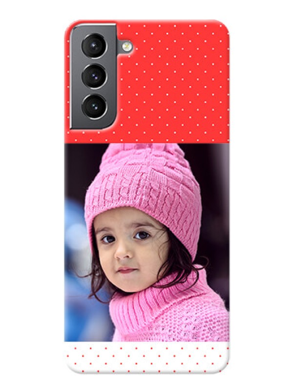 Custom Galaxy S21 personalised phone covers: Red Pattern Design