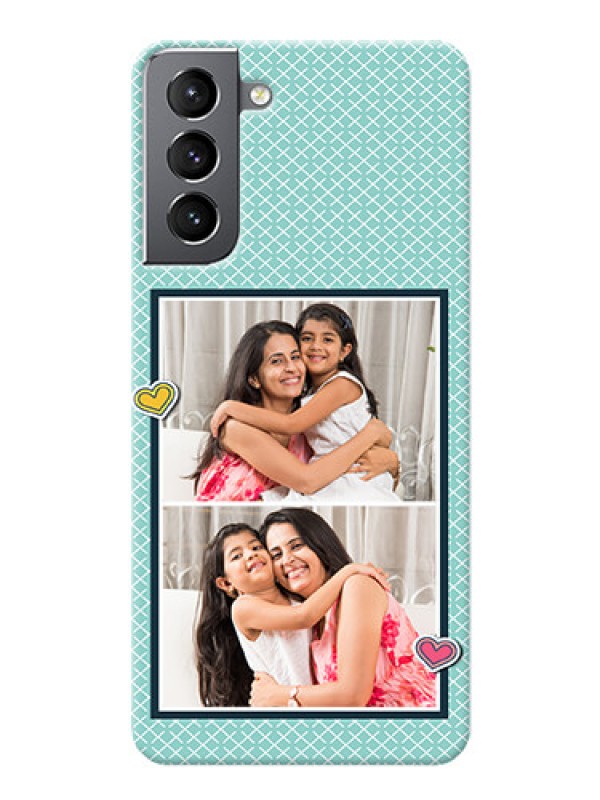 Custom Galaxy S21 Custom Phone Cases: 2 Image Holder with Pattern Design