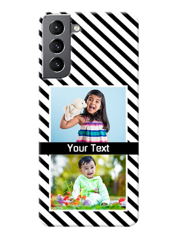 Custom Galaxy S21 Back Covers: Black And White Stripes Design