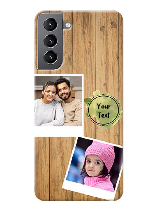 Custom Galaxy S21 Custom Mobile Phone Covers: Wooden Texture Design