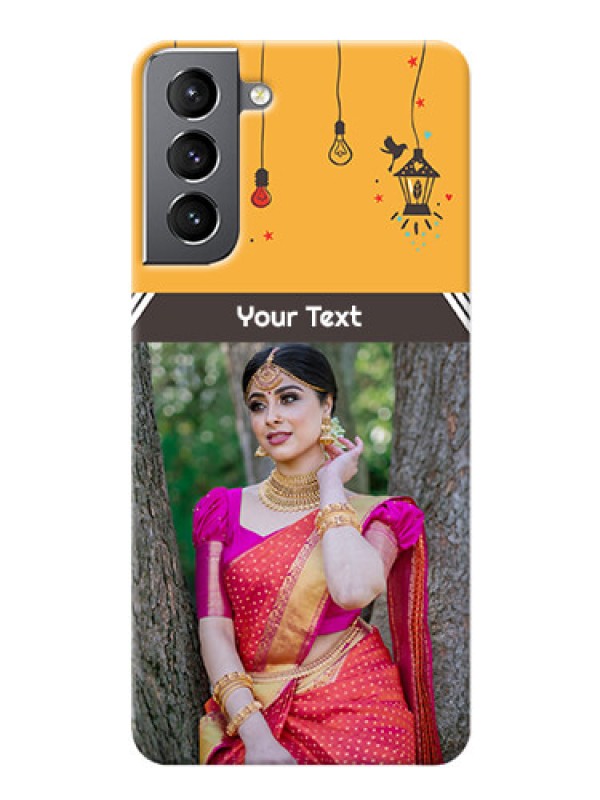 Custom Galaxy S21 custom back covers with Family Picture and Icons 