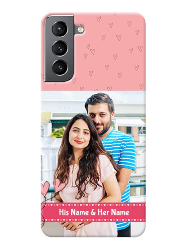 Custom Galaxy S21 phone back covers: Love Design Peach Color