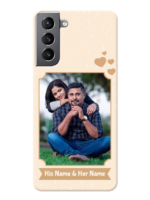 Custom Galaxy S21 mobile phone cases with confetti love design 