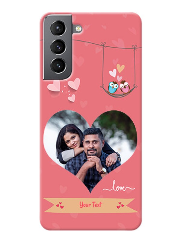 Custom Galaxy S21 custom phone covers: Peach Color Love Design 