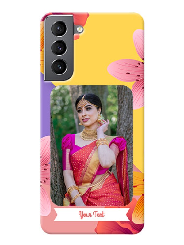 Custom Galaxy S21 Mobile Covers: 3 Image With Vintage Floral Design