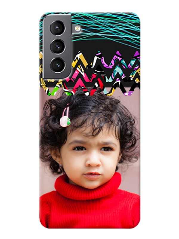 Custom Galaxy S21 personalized phone covers: Neon Abstract Design