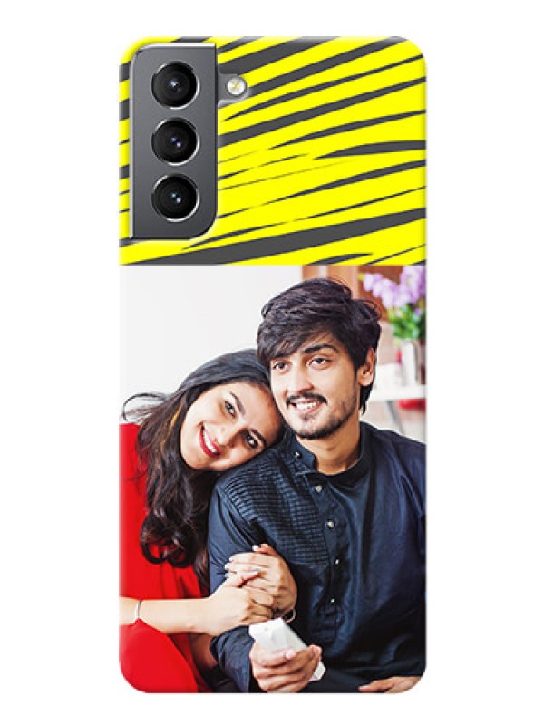 Custom Galaxy S21 Personalised mobile covers: Yellow Abstract Design