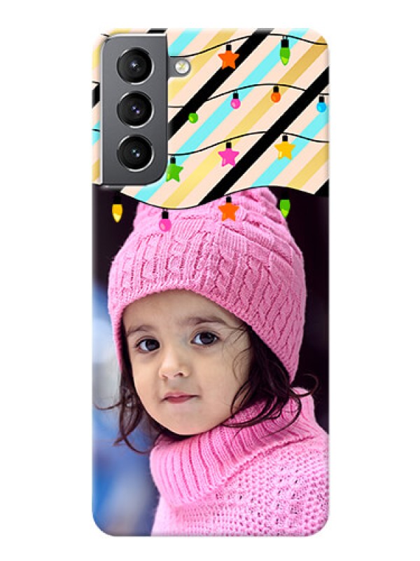 Custom Galaxy S21 Personalized Mobile Covers: Lights Hanging Design