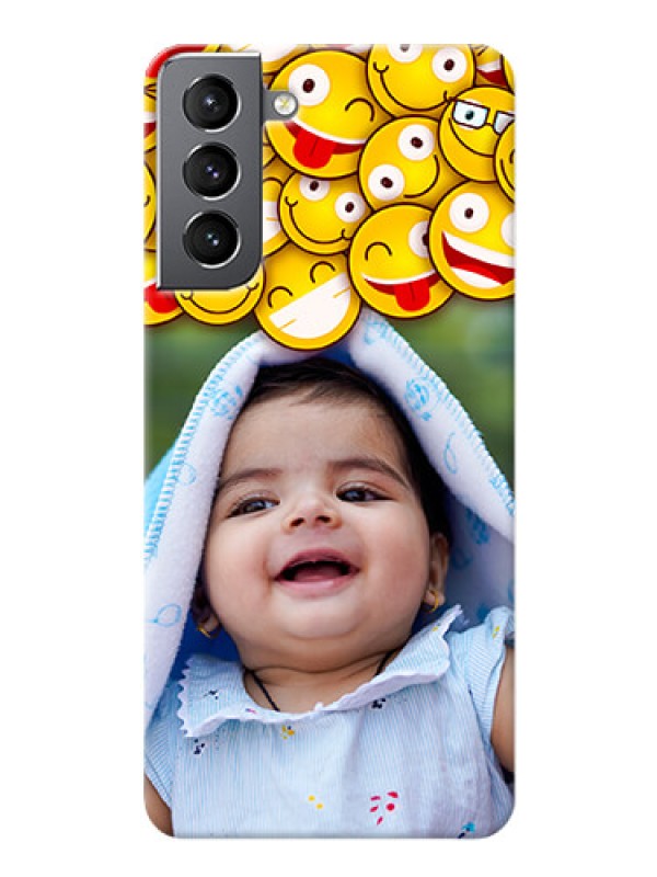 Custom Galaxy S21 Custom Phone Cases with Smiley Emoji Design