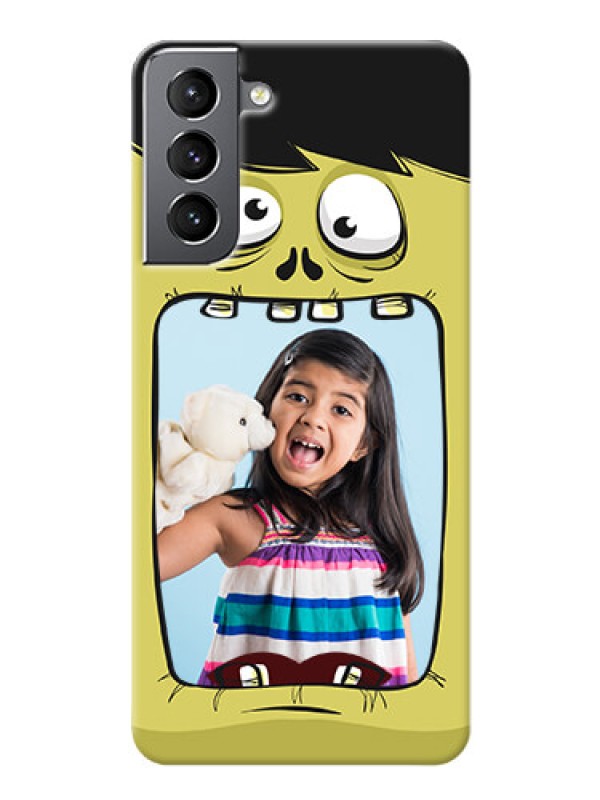 Custom Galaxy S21 Mobile Covers: Cartoon monster back case Design