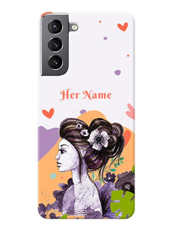 Custom Galaxy S21 Custom Mobile Case with Woman And Nature Design