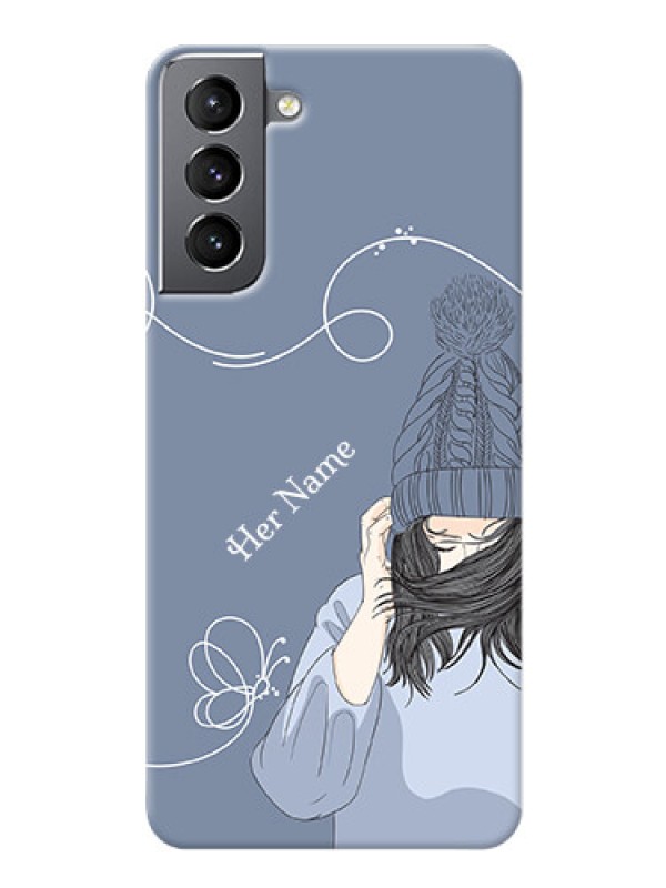 Custom Galaxy S21 Custom Mobile Case with Girl in winter outfit Design