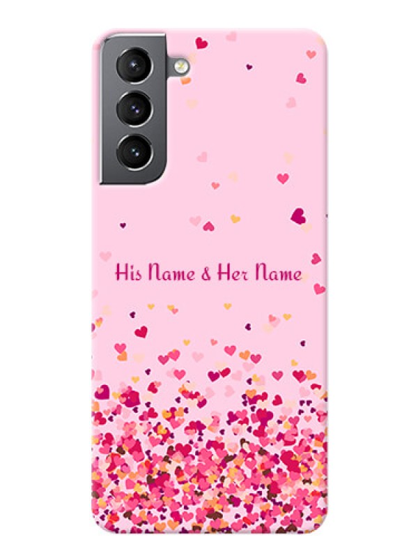 Custom Galaxy S21 Phone Back Covers: Floating Hearts Design