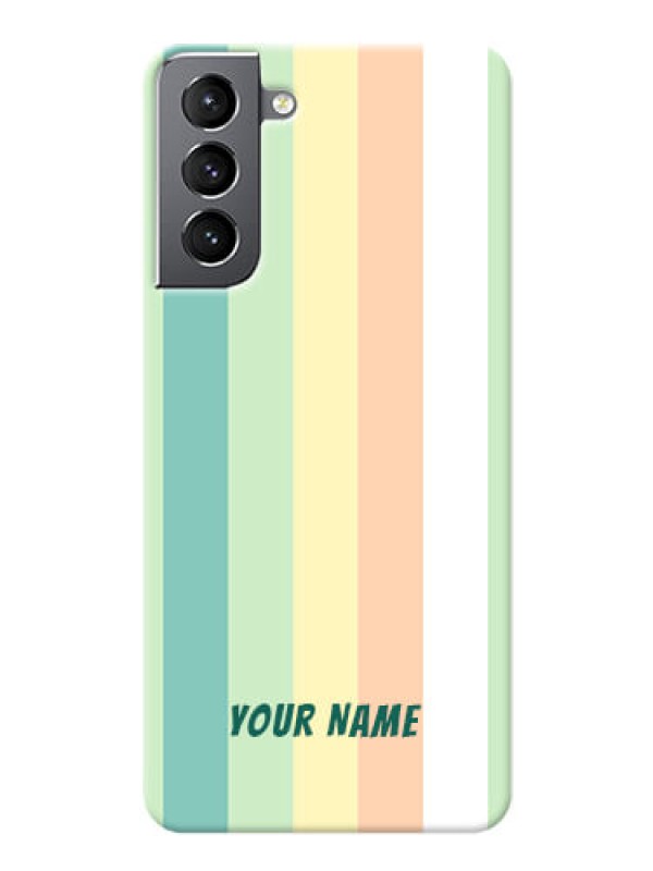 Custom Galaxy S21 Back Covers: Multi-colour Stripes Design
