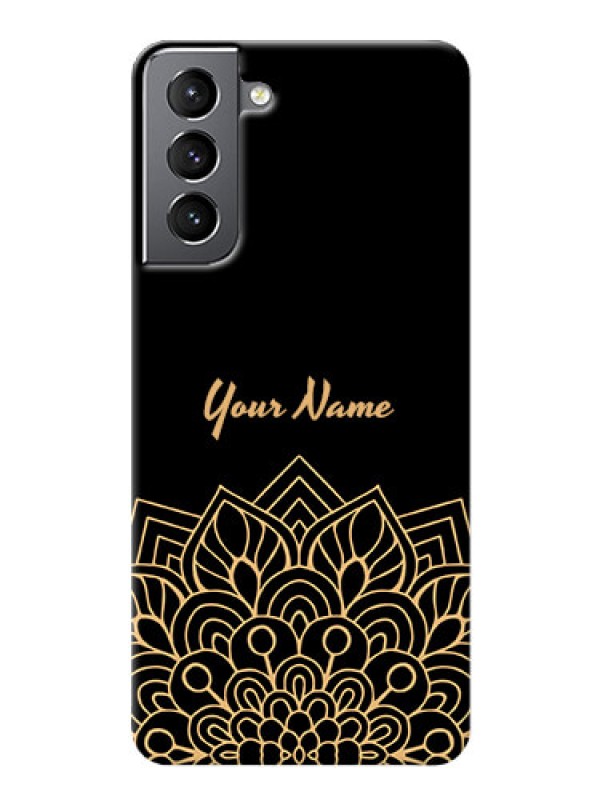 Custom Galaxy S21 Back Covers: Golden mandala Design