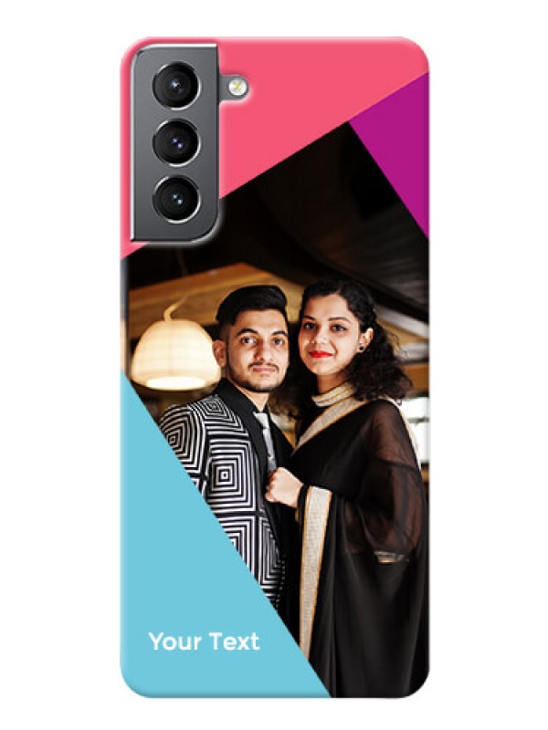 Custom Galaxy S21 Custom Phone Cases: Stacked Triple colour Design