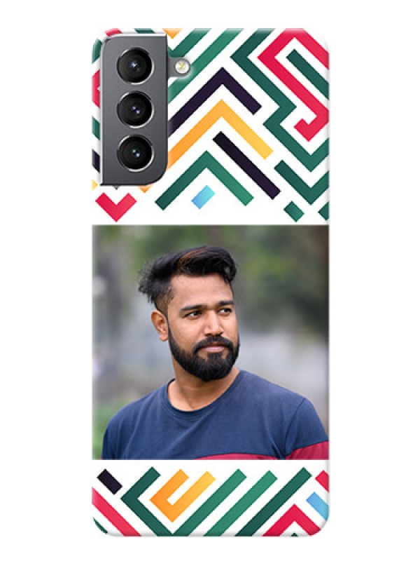 Custom Galaxy S21 Custom Mobile Case with Colorful Maze Pattern Design