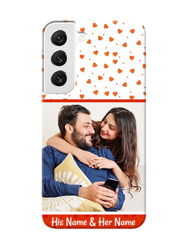 Custom Galaxy S22 5G Phone Back Covers: Orange Love Symbol Design