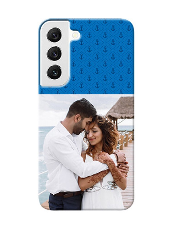 Custom Galaxy S22 5G Mobile Phone Covers: Blue Anchors Design