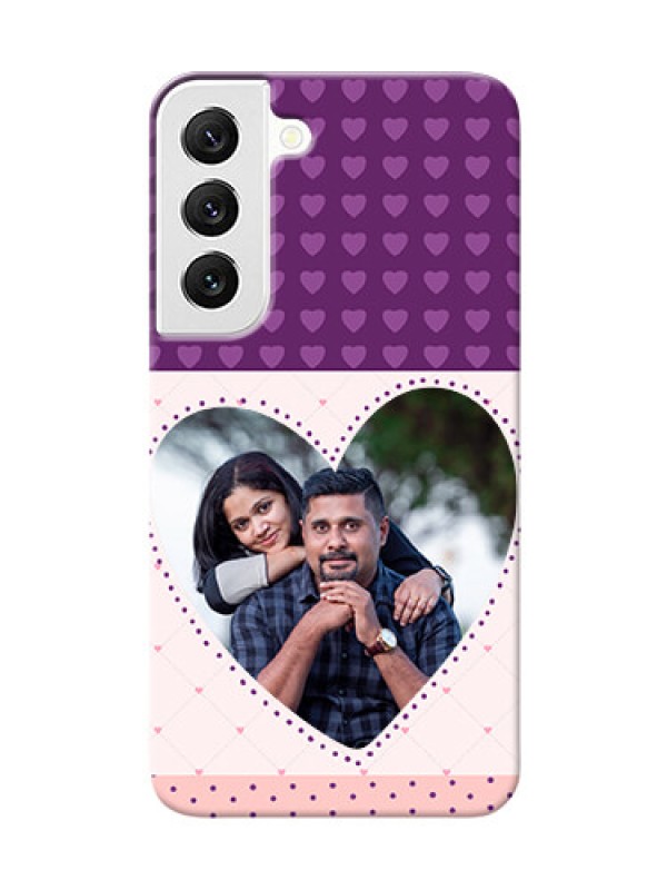 Custom Galaxy S22 5G Mobile Back Covers: Violet Love Dots Design